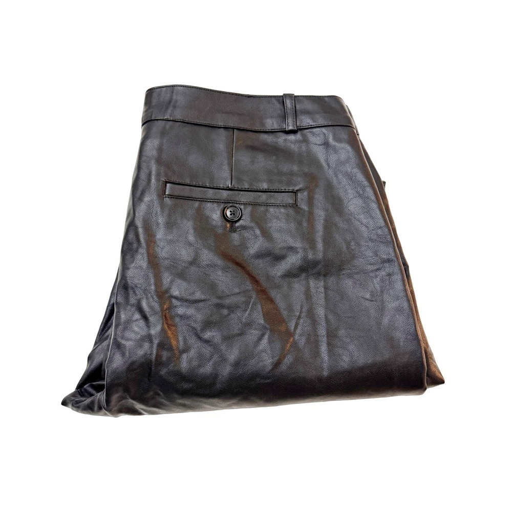 Banana Republic Avery Black Faux Leather Slack Pants Size 8 Short